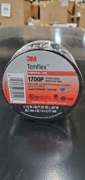 Box of 3M Temflex 1700P Vinyl Electrical Tape. 1.5"x66'x.007" - Each Box Contains 50 Rolls. (Not Available for Redeployment Back into the Company). - Image 3