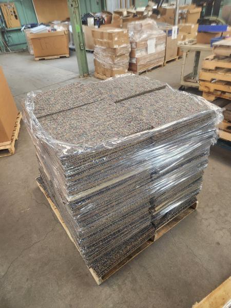 Lot of 3 Pallets of Aprox. 1200 Carpet Tiles(~400 per pallet) 19 5/8