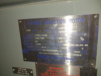 Lot of 2x Westinghouse 3-Phase 1500HP Induction Motors-