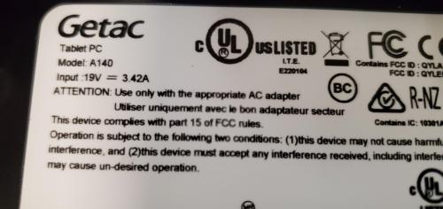 Getac A140 Ruggedized 14" Tablet- NO CHARGER- AS IS- NO REFUNDS OR RETURNS- - Image 3