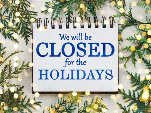 Happy Holidays!! Our warehouse will be closed for the holidays from Monday, December 22nd until Monday, January 5th.  No one will be available for inquiries, visits, or pick-ups during this time.  