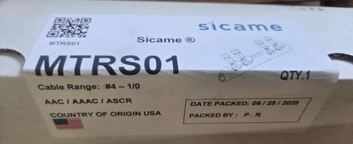 Lot of 10 new in box Sicame MTRS01 mechanical tap connectors. Factory sealed.