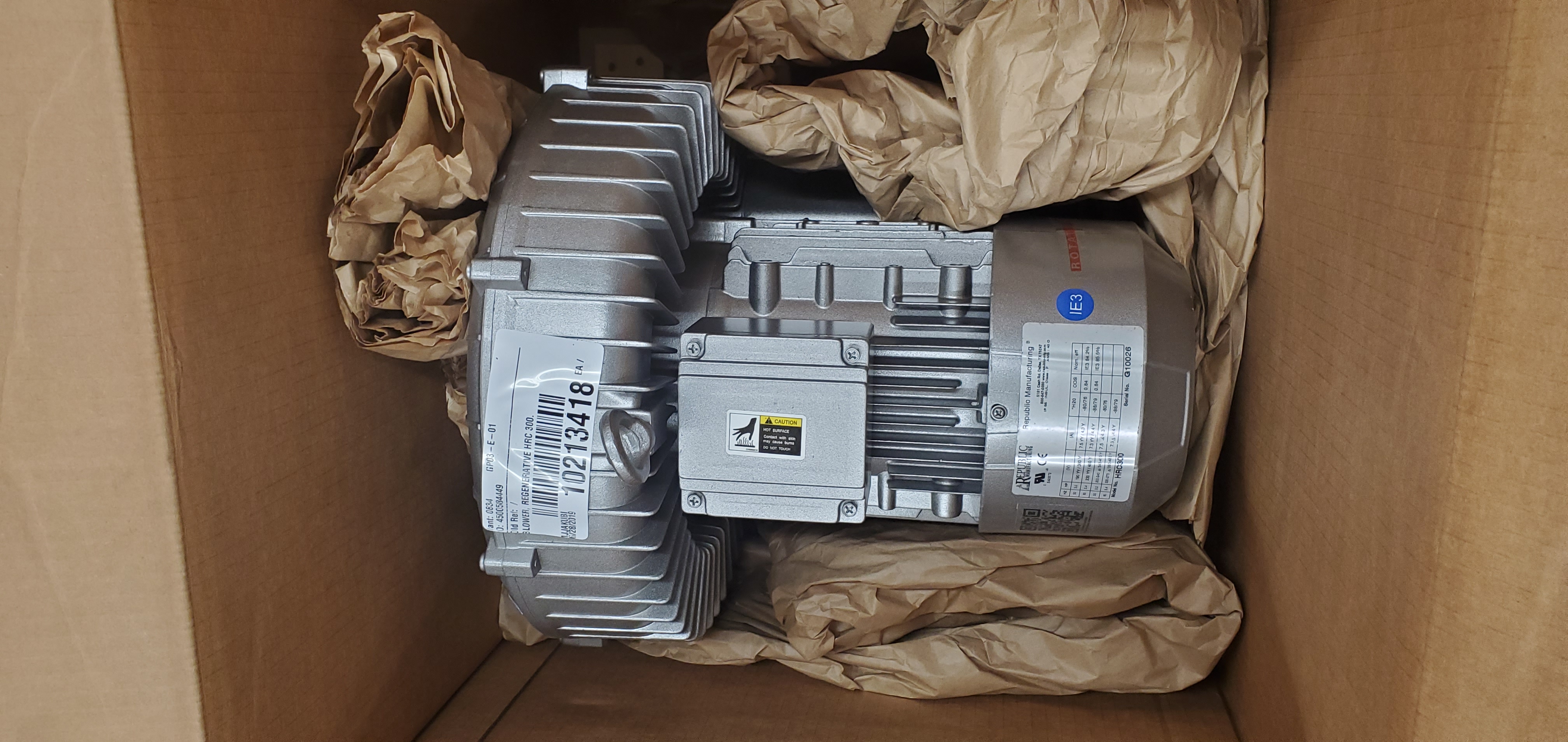 New Republic HRC 300 Regenerative Blower Item Inquiry