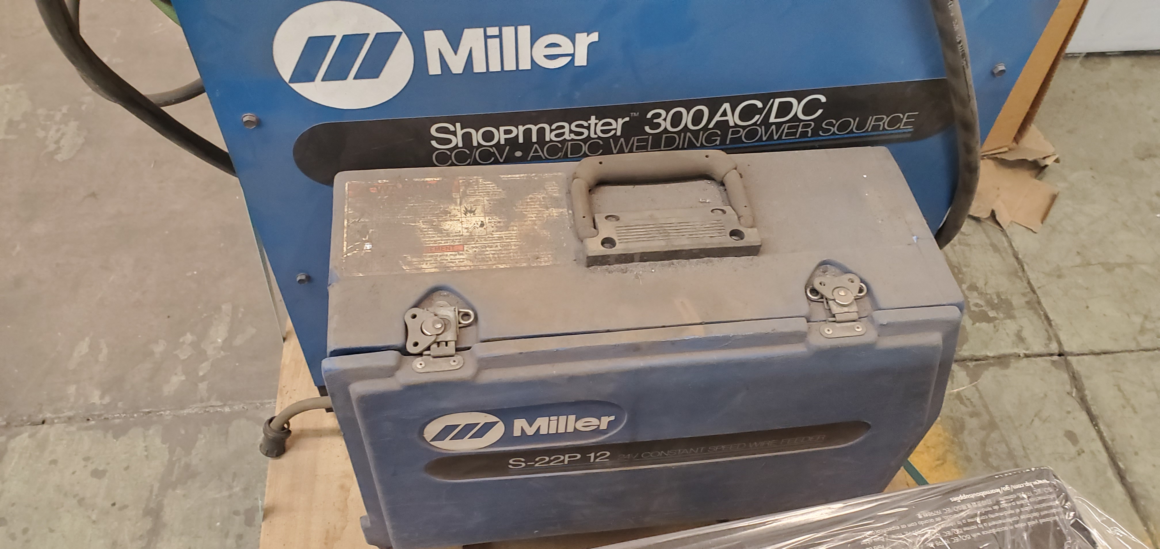1-used-miller-shopmaster-300-ac-dc-welding-power-source-and-1-miller-s
