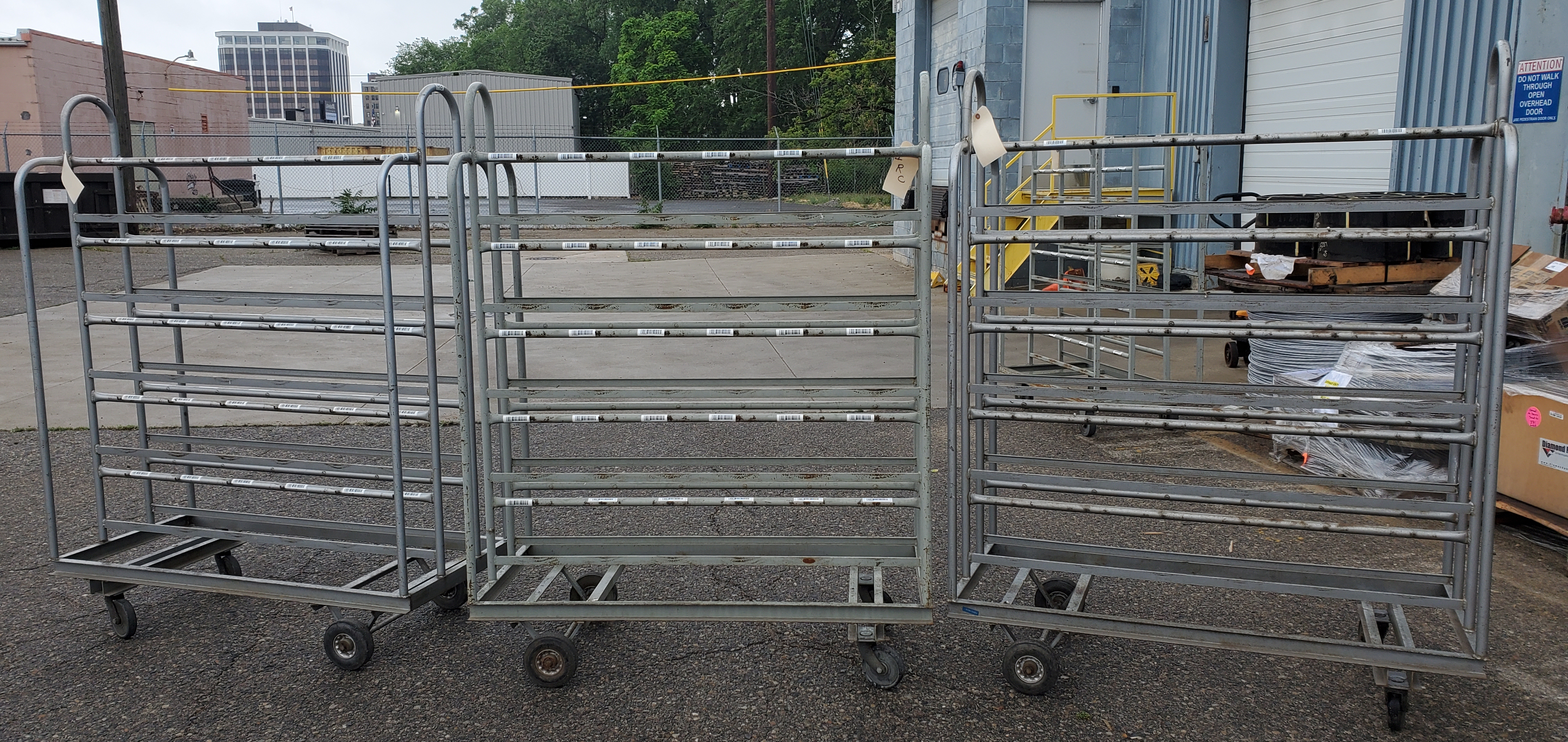Lot of 3 Used Rolling Racks, 52
